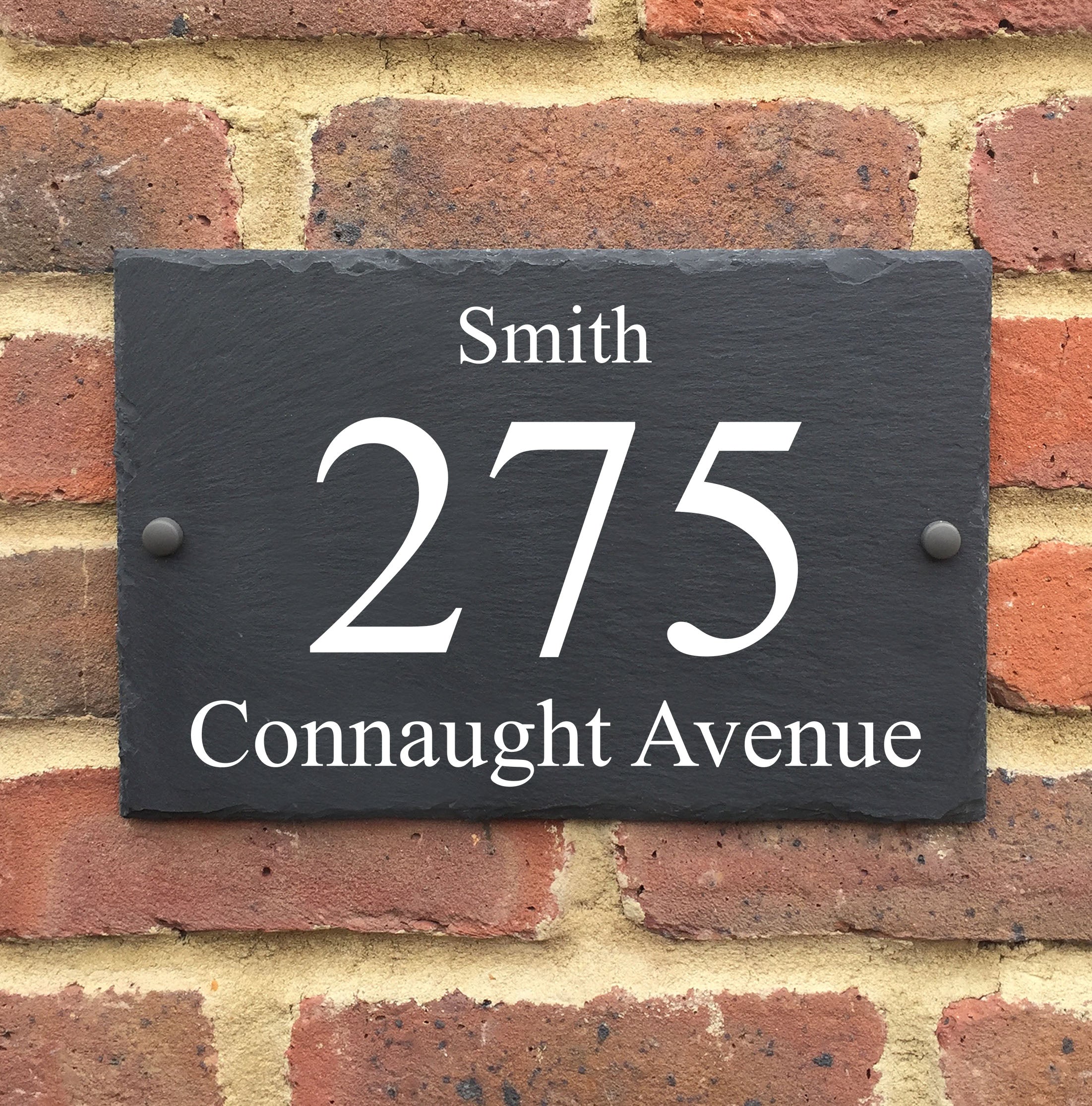 3 Line Text Slate House Sign - Apollo Printing