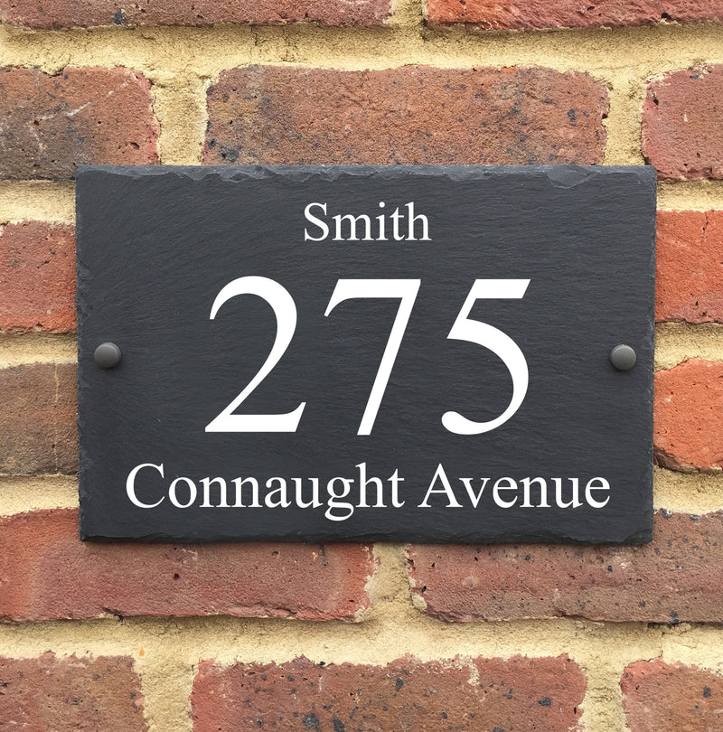 3 Line Text Slate House Sign - Apollo Printing